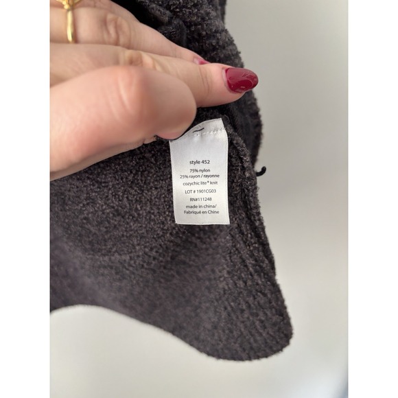 Barefoot Dreams Women's Sweater Cozychic Lite Circle Cardi Wrap Grey Brown Sz M - Picture 9 of 10